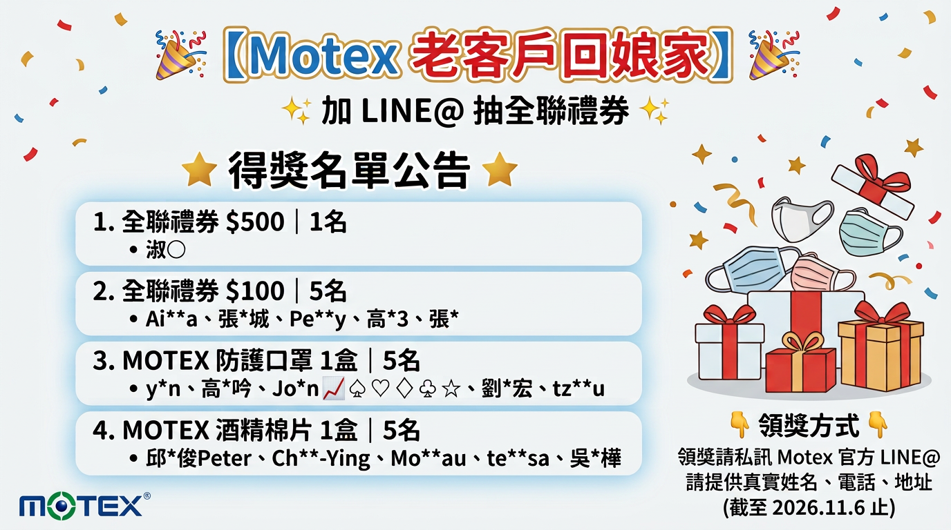 motexstroe _line@ 得獎名單